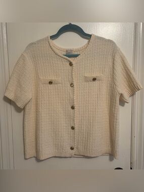 a new day Cream Textured Button Front Cardigan